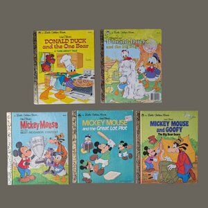 Vintage Disney Mickey & Donald Little Golden Book Bundle (5) 80s/90s
